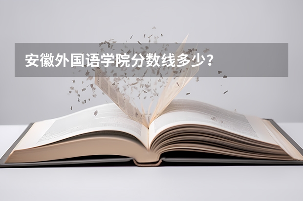 安徽外国语学院分数线多少？