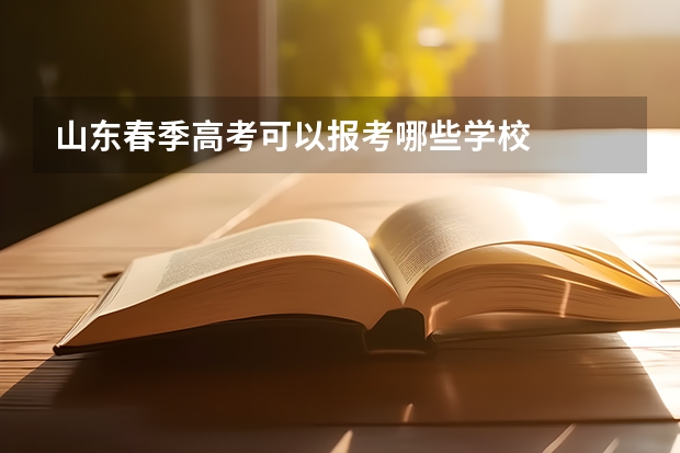 山东春季高考可以报考哪些学校
